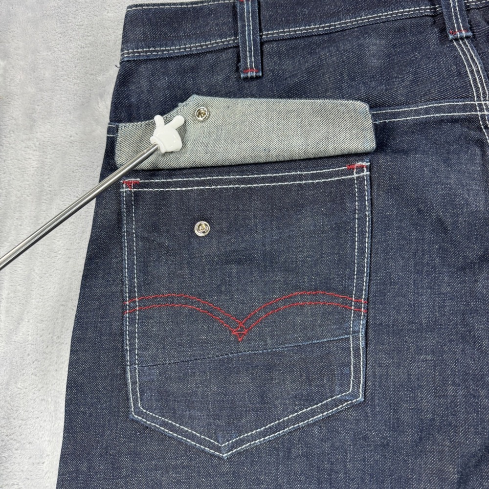 LEVI'S 569 Loose Straight Jeans Mens 38x32 Dark Wash Flap Pockets Y2K Style - Picture 6 of 13